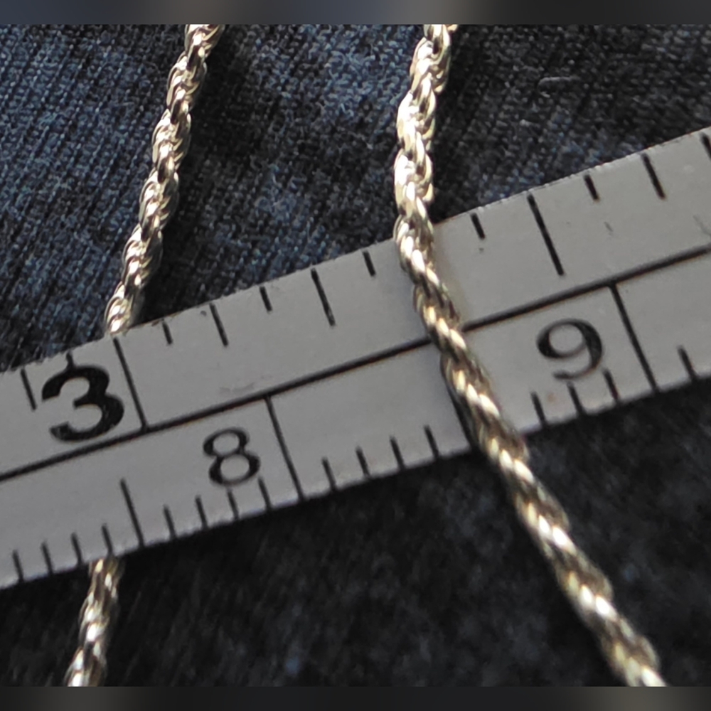 20" 1.5mm Italian 925 Sterling Silver Diamond Cut Rope Chain NWOT